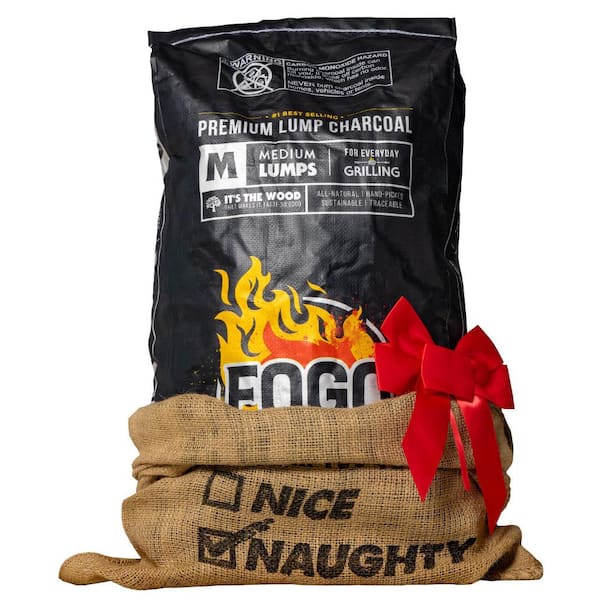 17.6 lb. Premium Lump Charcoal w/ Santa Bag