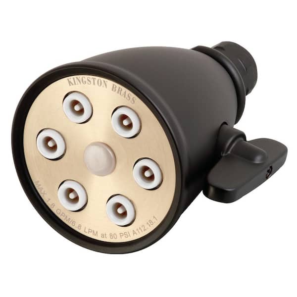 Kingston Brass Victorian 1-Spray Patterns 2.94 in. H Wall Mount Fixed Shower Head in Matte Black