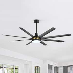 Archer 6 ft. Indoor Black and Gold 120-Volt 2420 Lumen Industrial Ceiling Fan with Integrated LED and Remote Control