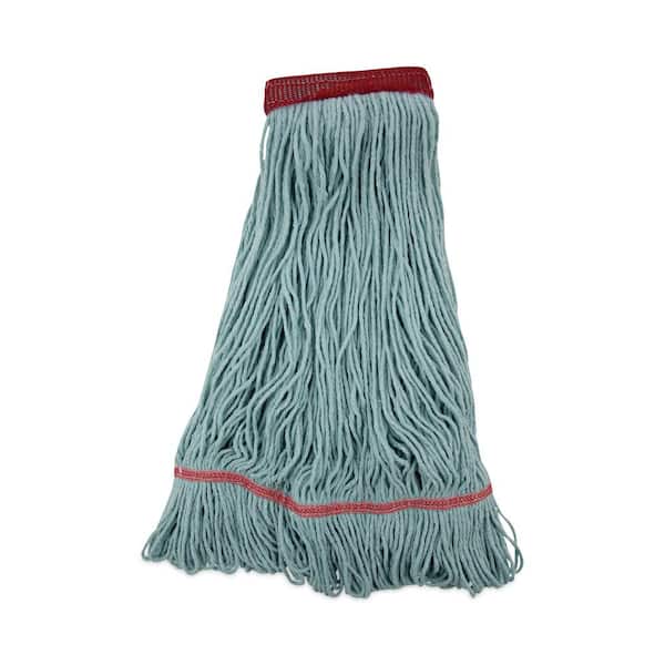 Boardwalk BWK1400LCT Cotton/Synthetic EchoMop with Looped-End Wet String Mop Mop Head, Large, Blue, (12-Carton) - 1