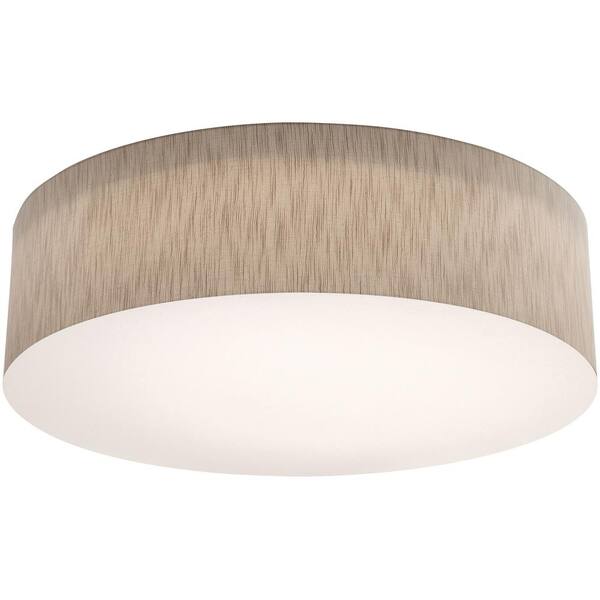 AFX 30 in. 4-Light Jute, White Transitional Flush Mount with Shade