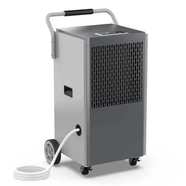 190 pt. 6000 sq.ft. Bucketless Commercial Dehumidifier in Grays for Garage with Drain Hose Auto-Off 10% to 95% RH Range
