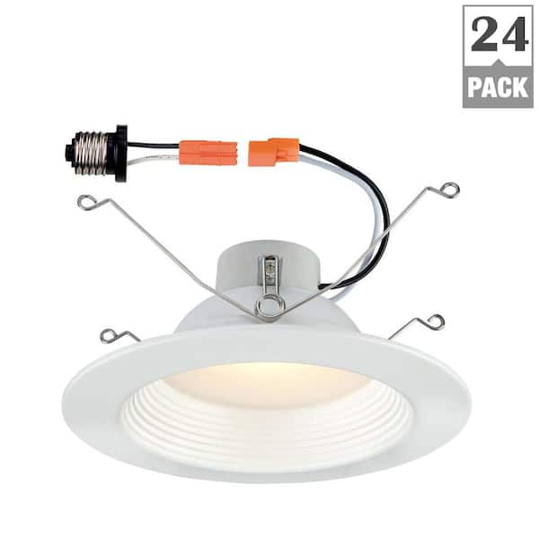 EnviroLite 5 in. / 6 in. White Integrated LED Recessed Baffle Trim 90 CRI, 3000K (24-Pack)