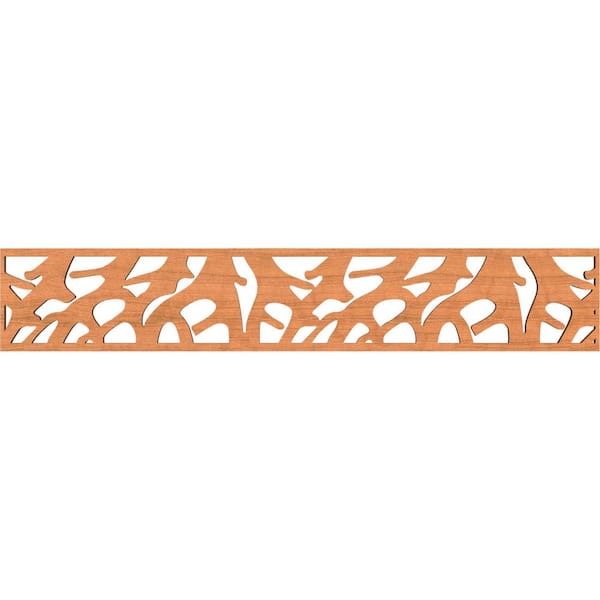 Ekena Millwork Manton Fretwork 0.375 in. D x 46.625 in. W x 8 in. L Cherry Wood Panel Moulding