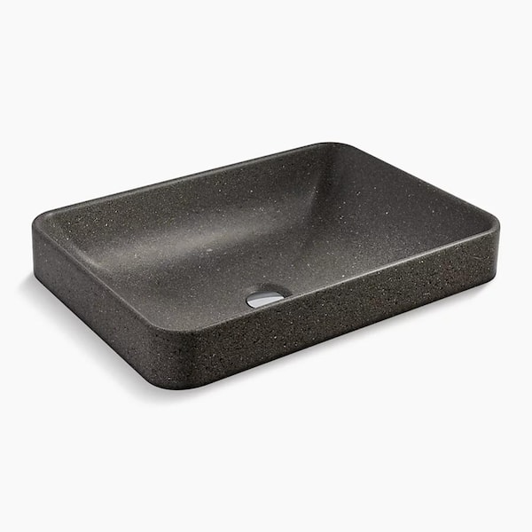 KOHLER WasteLAB Vox 21.75 in. Rectangular Vessel Bathroom Sink in Ashen