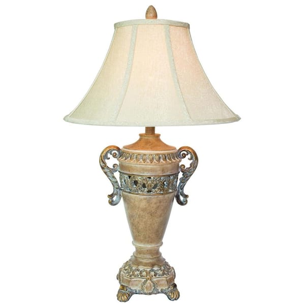 OK LIGHTING 28.5 in. Antique Brass Table Lamp