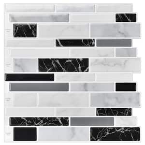 Self-Adhesive Light Gray Marble Tile 12 in. x 12 in. Vinyl Peel and Stick Tile Backsplash for Kitchen (9 sq. ft./Box)