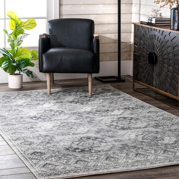 Shea Vintage Gray Doormat 3 ft. x 5 ft. Area Rug