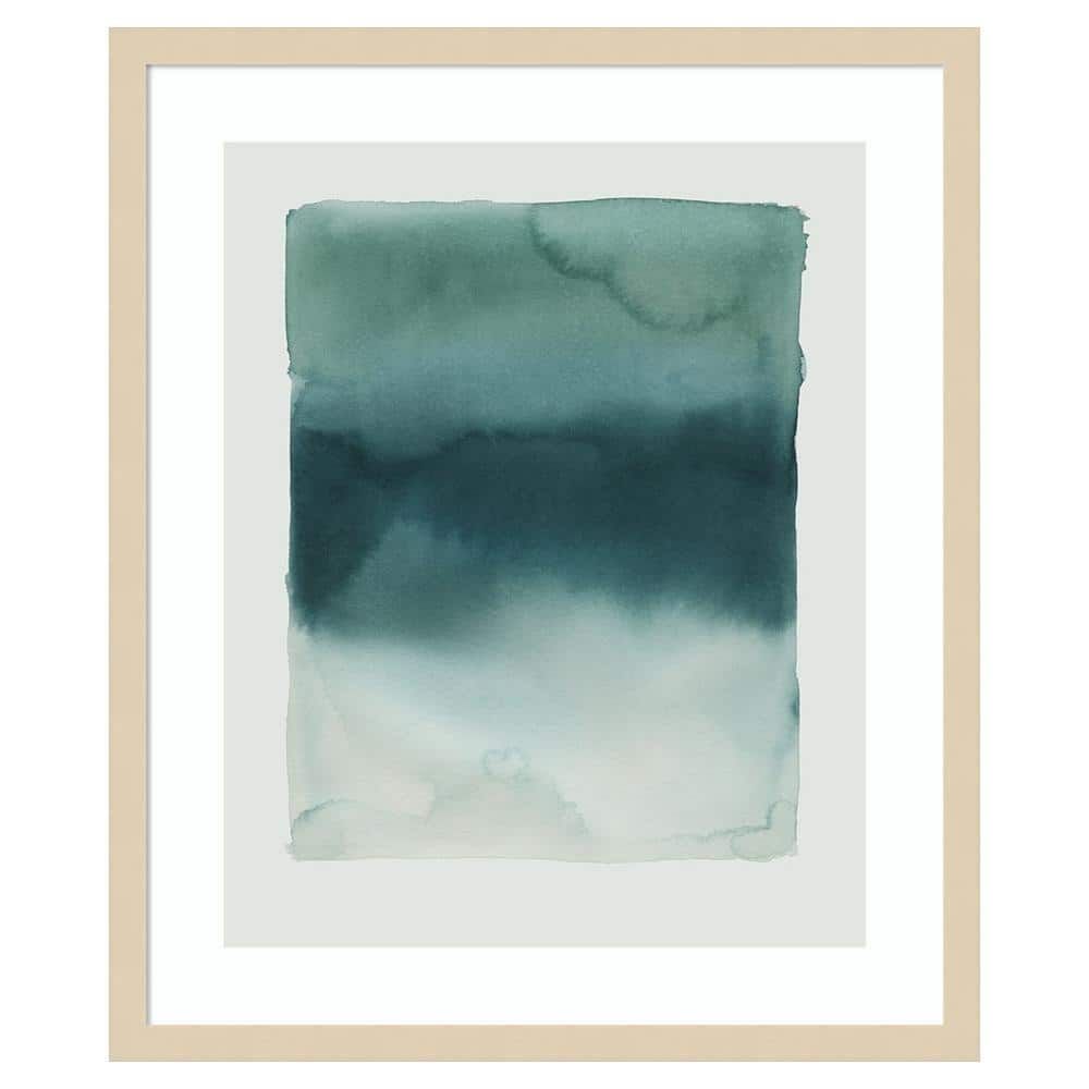 Tide Dye II Abstract Expressionism Framed Wall Art in Natural Wood