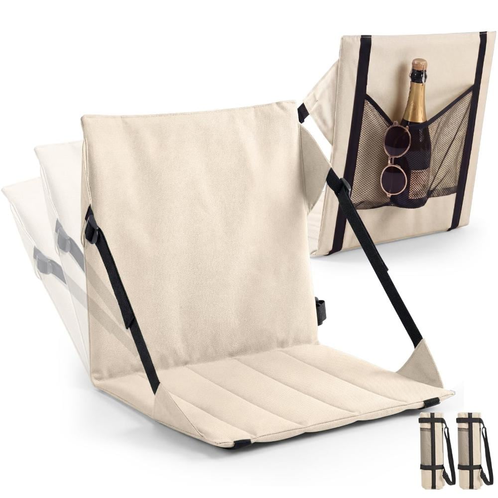 16 Inch Foldable Pool Chair Portable Padded Waterproof Beige 2 Pack price history on PriceWatchPro