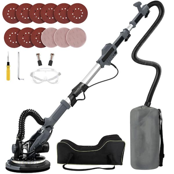 7.2A Electric Drywall Sander with Vacuum Dust Collection, 6 Adjustable Speeds 900-1800RPM, LED Light, Extendable Handle