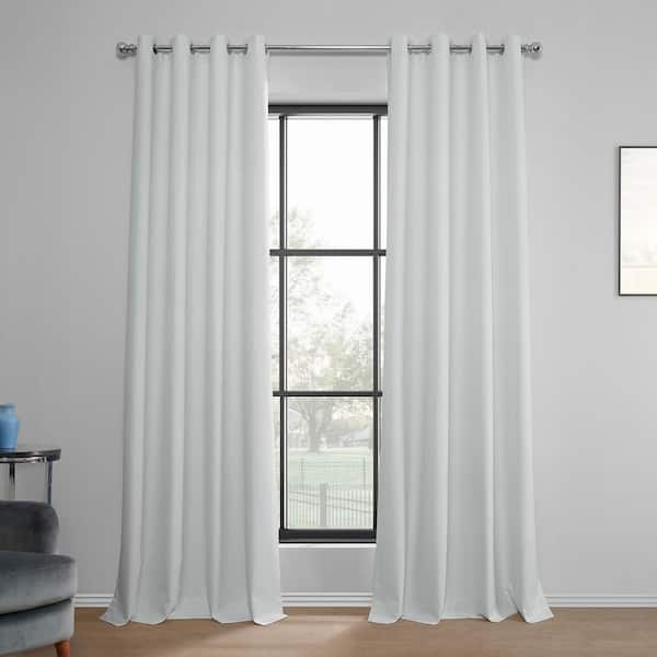 Exclusive Fabrics & Furnishings Off-White Performance Linen Curtains Grommet 50 in. W x 108 in. L Hotel Blackout Curtains (Single Panel)