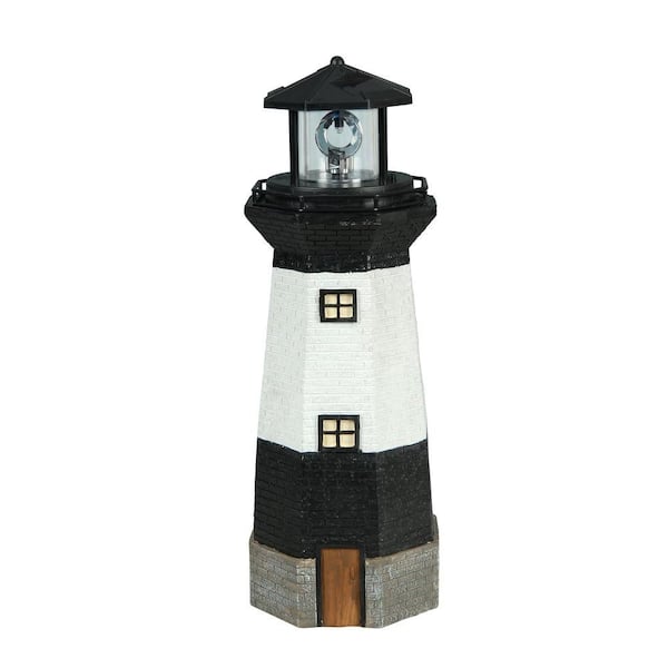 Moonrays Solar Powered Integrated LED Striped Lighthouse Outdoor Landscape Garden Light