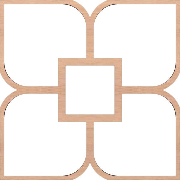 Ekena Millwork 39 in. W x 39 in. H x-3/8 in. T Small Olivia Decorative Fretwork Wood Ceiling Panels, Alder