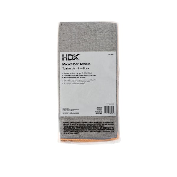 HDX 16 in. x 16 in. Multi-Purpose Microfiber Cloth (24-Pack) 2142099 - The  Home Depot