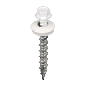 #9 X 1-1/2 inch Bright White Hex Metal to Wood Screws (Bag of 250)