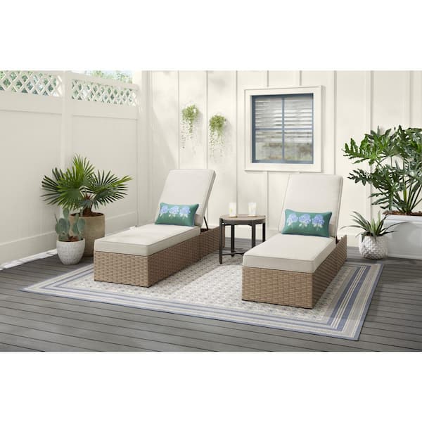 Hampton Bay Crestwood Metal Outdoor Chaise Lounge with