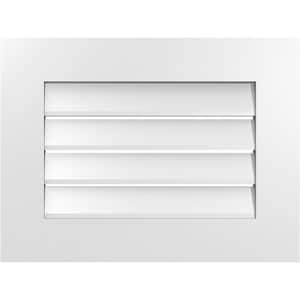24 in. x 18 in. Vertical Surface Mount PVC Gable Vent: Functional with Standard Frame