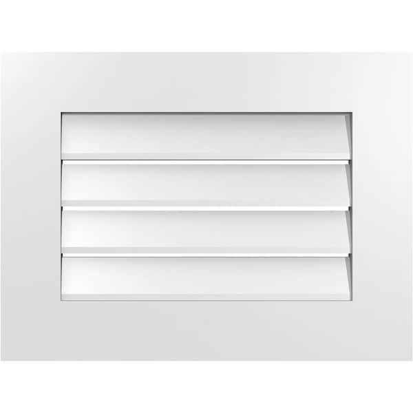 Ekena Millwork 24 in. x 18 in. Vertical Surface Mount PVC Gable Vent: Functional with Standard Frame