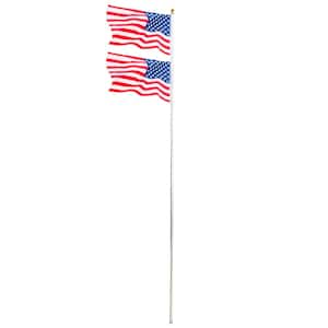 24.6 ft. Aluminum Adjustable Flagpole with 2 U.S. Flags