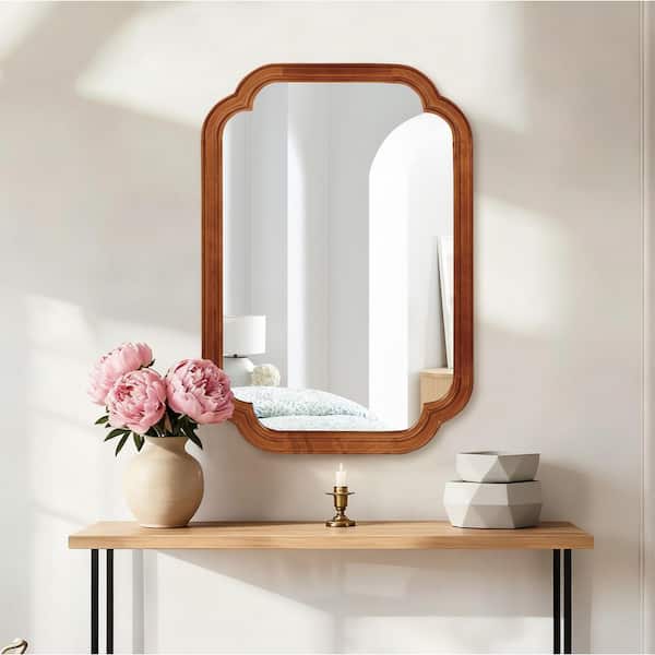 20 in. x 30 in. x 1 in. Brown Solid Wood Framed Rounded Corner