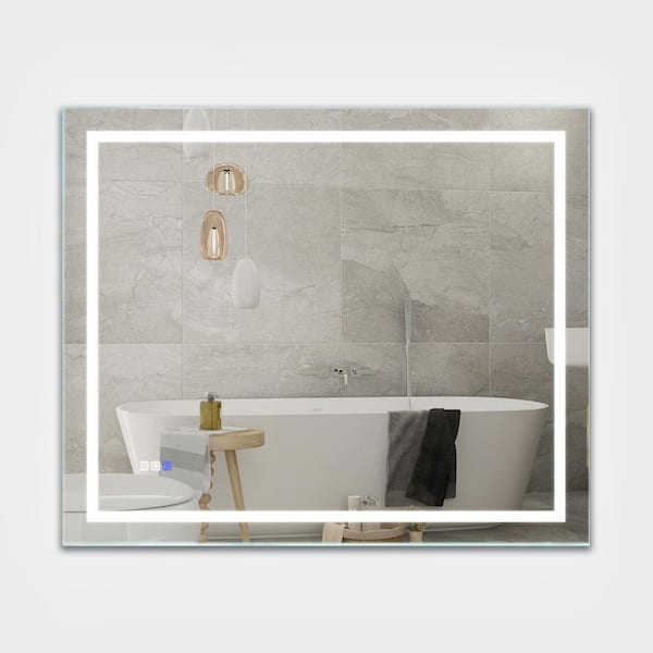Modland Hans 30 in. W x 36 in. H Rectangular Frameless Dimmable Multi-Color Anti-Fog LED Wall Mount Bathroom Vanity Mirror