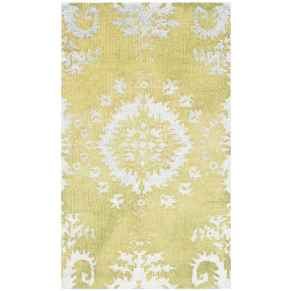 SAFAVIEH Stone Wash Chartreuse 3 ft. x 5 ft. Floral Area Rug
