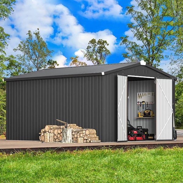 Sudzendf 10 ft. W x 14 ft. D Metal Shed with Double Lockable Door