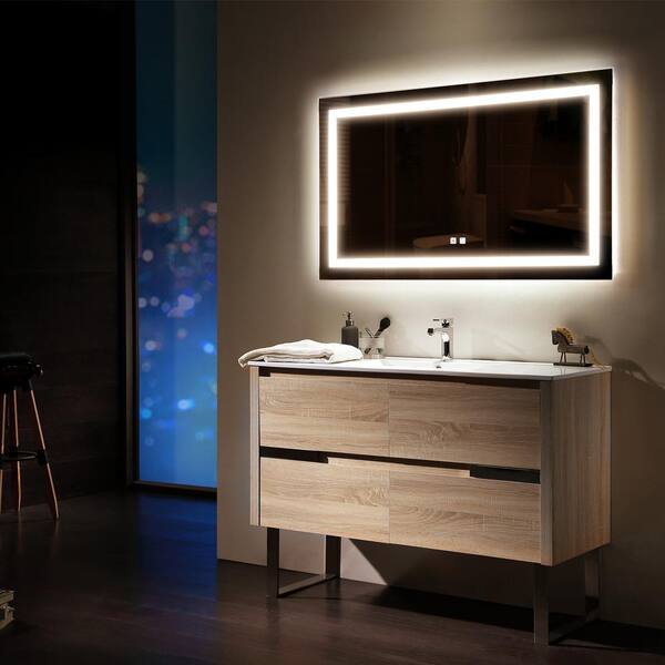 Dimmable Led Bathroom Vanity Mirror, Horizontal Bathroom Vanity Mirrors