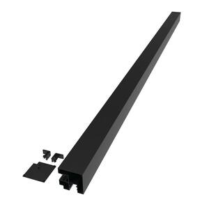 4.01 in. x 4.14 in. x 100.13 in. Mixed Materials Matte Black Fence Corner Post Kit