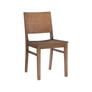 Harpe Natural Brown Wood Dining Side Chair Set of 2