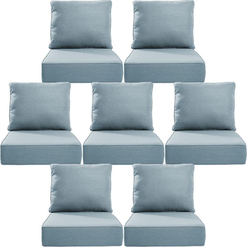 24 x 24 x 6 in. Thick Set of 7 Deep Seating Outdoor Lounge Chair Replacement Cushion in Baby Blue price history on PriceWatchPro