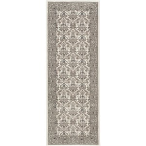 Kurdamir Elegante Oyster 26 in. x Your Choice Length Stair Runner Rug