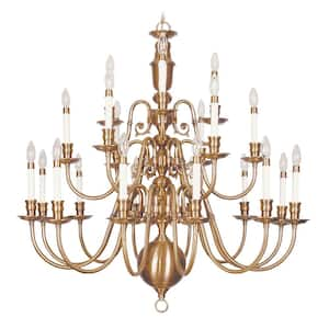 Beacon Hill 21-Light Ceiling Flemish Brass Foyer Chandelier