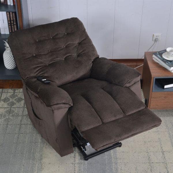 Tall Brown Fabric Tufted Lift Recliner, Lift Chair Recliners Big Lots
