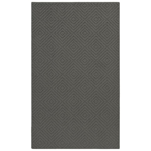 Brentwood Jasmine 3 ft. x 5 ft. Cinder Gray Geometric Area Rug