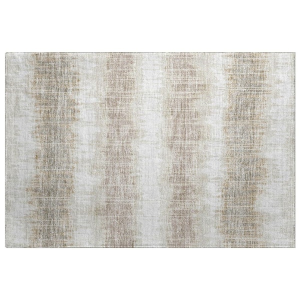 Dream Shag Premium Machine Washable Abstract ADS755 Ivory 2 ft. x 3 ft. Accent Rug