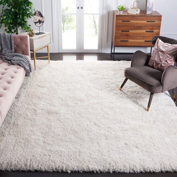 Luxe 10 ft. x 14 ft. Bone Solid Color Area Rug