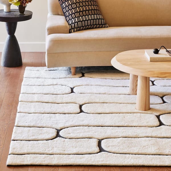RUGS USA Nazco Abstract New Zealand Wool Charcoal 8 ft. x 10 ft