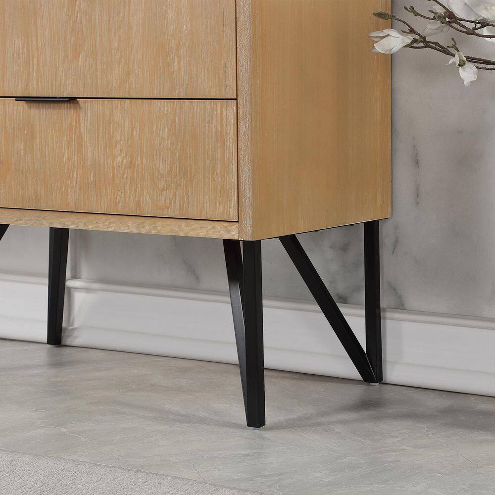 Helios Weathered Pine 36" Single Vanity with Concrete Grey Top and Mirror
