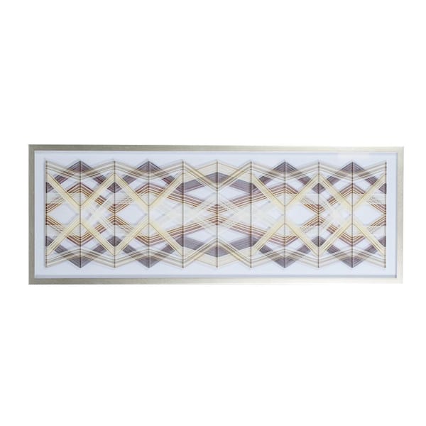 Litton Lane 1- Panel Geometric Handmade String Art Framed Wall Art with Silver Frame 60 in. x 22 in.