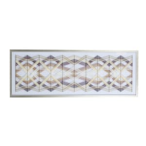 1- Panel Geometric Handmade String Art Framed Wall Art with Silver Frame 60 in. x 22 in.