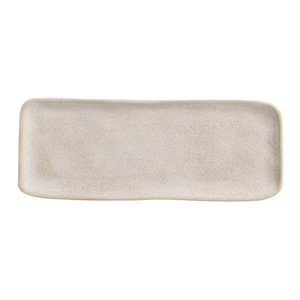 12.99 in. Latte Beige Stoneware Rectangular Platter Medium Organic (Set of 4)