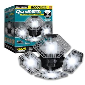 Quadburst Deluxe 10.62 in. Grey 4 Panel LED Flush Mount 8000 Lumens