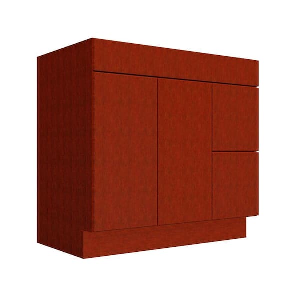 Home Decorators Collection Delridge 36 in. Vanity Cabinet Only in Light Mahogany