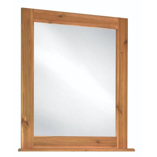 Home Decorators Collection Bredon 34 in. L x 30 in. W Framed Vanity Wall Mirror in Rustic Natural
