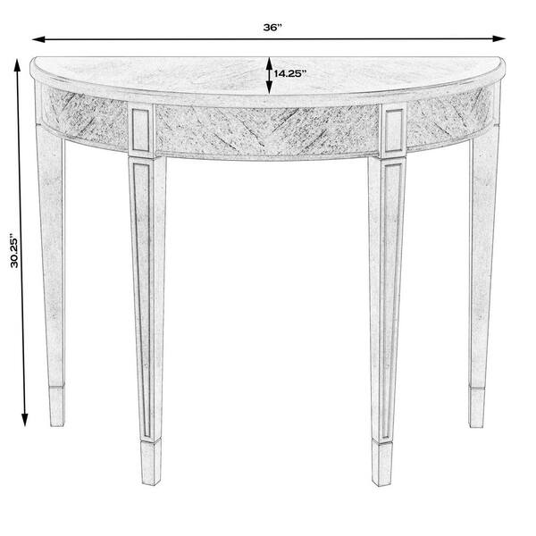 Tanner Demilune Glass Grand Console Table