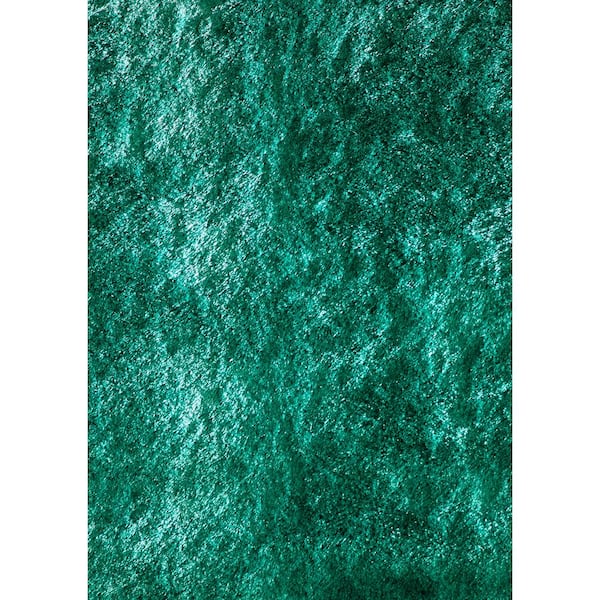 Momeni Luster Shag Teal 2 ft. x 3 ft. Indoor Area Rug