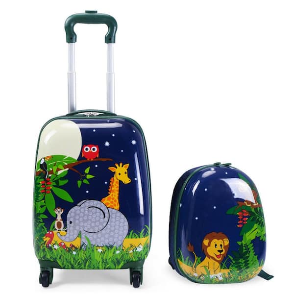 Costway 2-Pc 12 in. 16 in. Kids Luggage Set Suitcase Backpack School Travel Trolley ABS BG4-A9866 - The Home Depot Costway 2-Pc 12 in. 16 in. Kids Luggage Set Suitcase Backpack School Travel Trolley ABS BG4-A9866 - The Home Depot