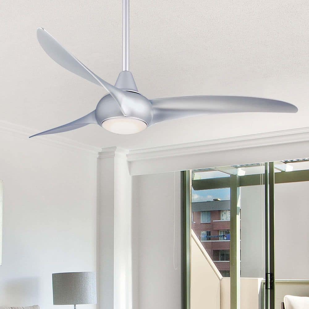 52" Silver LED Ceiling Fan with Remote and Light Kit